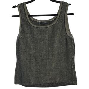 Peruvian Connection Pima Cotton Knit Tank Top Large Scoop Neck Stretch